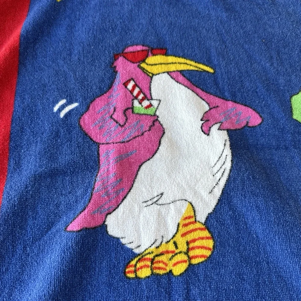 Cotton Beach Towel Vintage Penguins 52x29 Davidson Cotton Company
